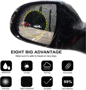 Planet Gates 2PCS Car Sticker Rainproof Film For Car Rearview Mirror Car Rearview Mirror Rain Film Clear Sight In Rainy Days Auto Film