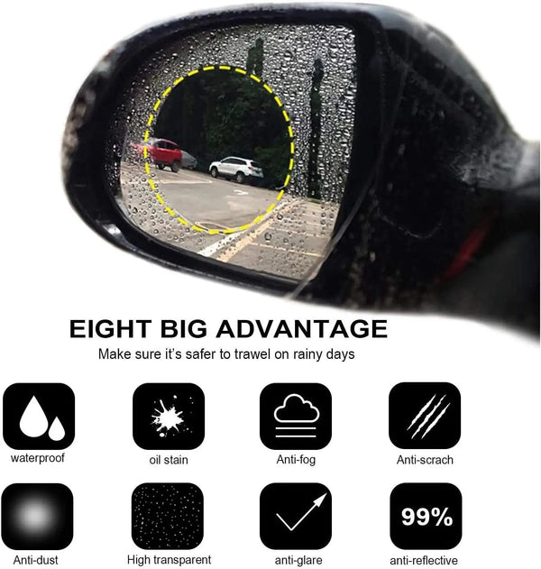 Planet Gates 2PCS Car Sticker Rainproof Film For Car Rearview Mirror Car Rearview Mirror Rain Film Clear Sight In Rainy Days Auto Film
