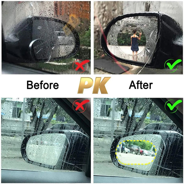 Planet Gates 2PCS Car Sticker Rainproof Film For Car Rearview Mirror Car Rearview Mirror Rain Film Clear Sight In Rainy Days Auto Film