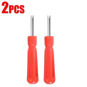 Planet Gates 2pcs Car Tire Valve Stem Core Remover Screwdriver Universal Auto Bicycle Slotted Handle Tire Repair Install Hand Tools Accessories
