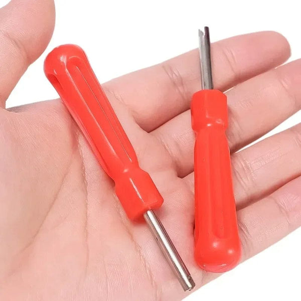 Planet Gates 2pcs Car Tire Valve Stem Core Remover Screwdriver Universal Auto Bicycle Slotted Handle Tire Repair Install Hand Tools Accessories