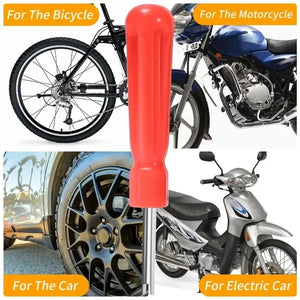 Planet Gates 2pcs Car Tire Valve Stem Core Remover Screwdriver Universal Auto Bicycle Slotted Handle Tire Repair Install Hand Tools Accessories