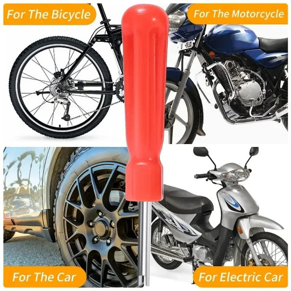 Planet Gates 2pcs Car Tire Valve Stem Core Remover Screwdriver Universal Auto Bicycle Slotted Handle Tire Repair Install Hand Tools Accessories