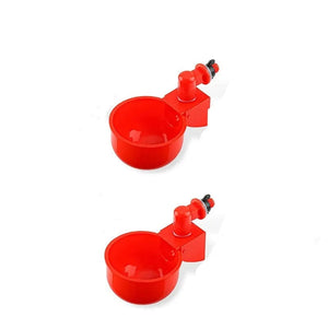Planet Gates 2pcs Chicken Drinking Cup Automatic Drinker Chicken Feeder Plastic Poultry Waterer Drinking Water Feeder for Chicks Duck Goose Quail