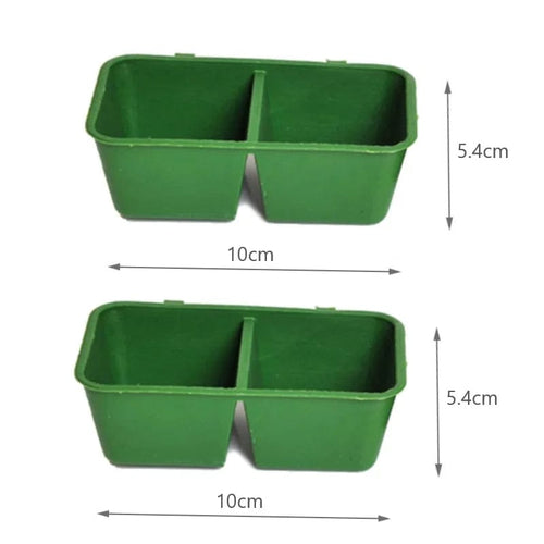 Planet Gates 2pcs / CHINA 2In1 Bird Food Water Bowl Parrot Dual Feeding Cup Plastic Pigeons Cage Water Food Feeder Bird Parrot Pet Aviary Water Box Bowl
