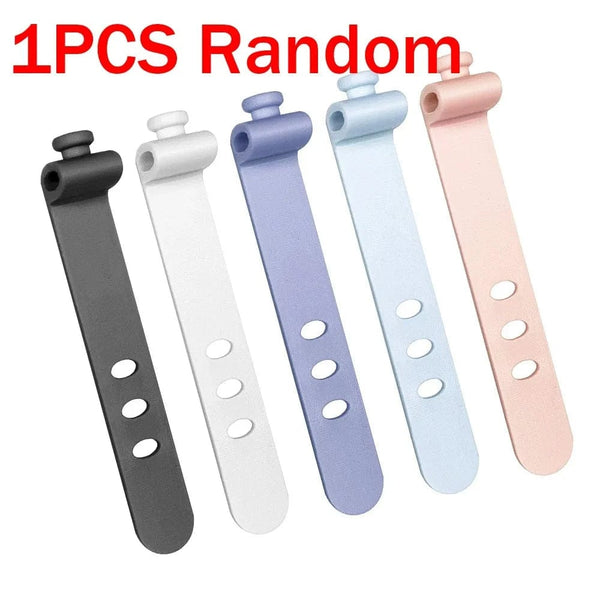 Planet Gates 2Pcs Clear 4/1pcs Round Management USB Charging Wire Cable Portable Charger Cord Holder Clips Winder Retractable Flexible Line Organizer