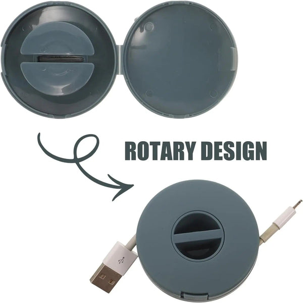 Planet Gates 2Pcs Clear 4/1pcs Round Management USB Charging Wire Cable Portable Charger Cord Holder Clips Winder Retractable Flexible Line Organizer