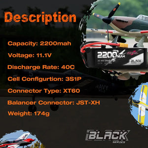 Planet Gates 2PCS CNHL 3S 11.1V Lipo Battery 2200mAh 30C 70C With XT60 Plug For RC Airplane Helicopter Quadcopter FPV Drone Car Racing Hobby