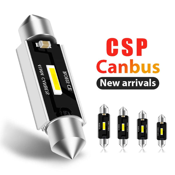 Planet Gates 2PCS Festoon 31mm 36mm 39mm 41mm C5W C10W Super Bright CSP LED Bulbs Car Dome Light Canbus No Error Auto Interior Reading Lamp