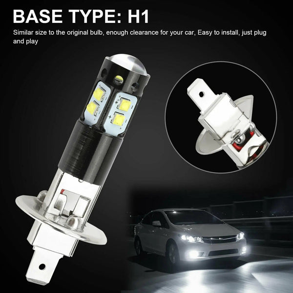 Planet Gates 2PCS H1 LED Car Headlight 9005 9006 H8 H9 H11 H16 3200Lm 12V 100W 880 6000K White High Low Beam Fog Lamps Light Bulbs
