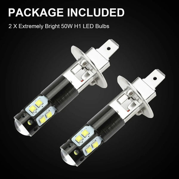 Planet Gates 2PCS H1 LED Car Headlight 9005 9006 H8 H9 H11 H16 3200Lm 12V 100W 880 6000K White High Low Beam Fog Lamps Light Bulbs