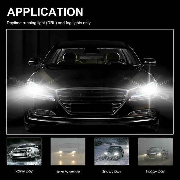 Planet Gates 2PCS H1 LED Car Headlight 9005 9006 H8 H9 H11 H16 3200Lm 12V 100W 880 6000K White High Low Beam Fog Lamps Light Bulbs