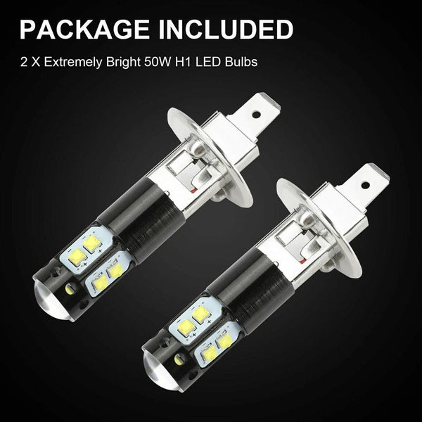 Planet Gates 2PCS H1 LED Car Headlight 9005 9006 H8 H9 H11 H16 3200Lm 12V 100W 880 6000K White High Low Beam Fog Lamps Light Bulbs