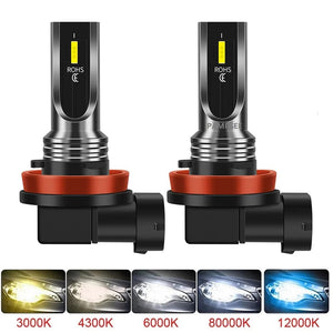 Planet Gates 2Pcs H4 H7 H11 H10 LED Car Headlight Bulbs 3000K 6000K PSX24W 9005 HB3 9006 HB4 H8 H1 H3 Auto Lights Automobile Driving Fog Lamp