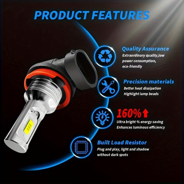 Planet Gates 2pcs H7 H4 H11 H8 9005 9006 H10 9145 3570 CSP LED Car Motorcycle Truck Fog Driving Light Bulbs 6000K White Day Time Running Lights DRL Lamp 12V