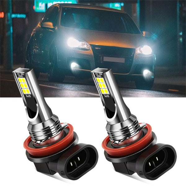 Planet Gates 2pcs H8 H11 Car LED Fog Light Bulbs 6000K White Fog Lamps H4/H7/H1/9005/HB3/9006/HB4 Car Lights