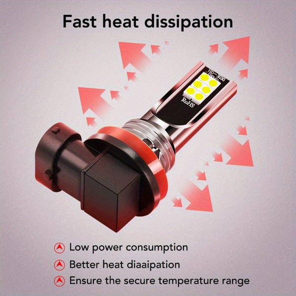 Planet Gates 2pcs H8 H11 Car LED Fog Light Bulbs 6000K White Fog Lamps H4/H7/H1/9005/HB3/9006/HB4 Car Lights