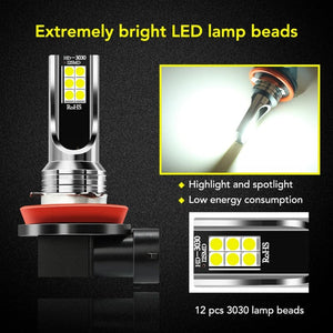 Planet Gates 2pcs H8 H11 Car LED Fog Light Bulbs 6000K White Fog Lamps H4/H7/H1/9005/HB3/9006/HB4 Car Lights