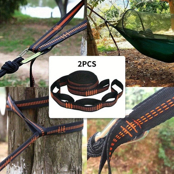 Planet Gates 2pcs Hammock Straps, Special Reinforced Polyester Straps, 5 Ring High Load-Bearing Barbed Hammock Straps For Outdoor Camping
