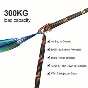 Planet Gates 2pcs Hammock Straps, Special Reinforced Polyester Straps, 5 Ring High Load-Bearing Barbed Hammock Straps For Outdoor Camping