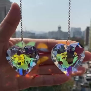 Planet Gates 2pcs Heart Crystal Suncatchers, Rainbow Maker For Window, Hanging Sun Catchers With Glass Prism For Balcony, Kitchen, Garden