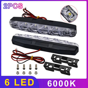 Planet Gates 2Pcs led 12v / 6000K Cold White 2Pcs led 12v for car running lights Waterproof led daytime running lights for car drl 6 Led headlights support car Fog lights