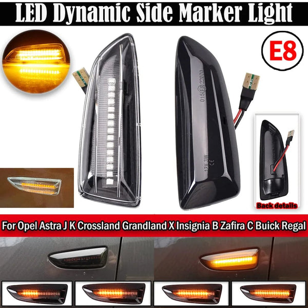Planet Gates 2PCS Led Dynamic Side Marker Turn Signal Light Sequential Blinker For Opel Astra J Astra J K Zafira C Insignia B Grandland X