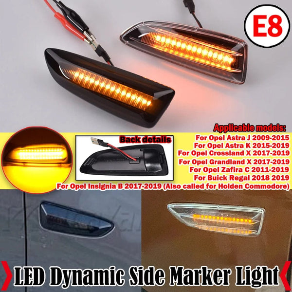Planet Gates 2PCS Led Dynamic Side Marker Turn Signal Light Sequential Blinker For Opel Astra J Astra J K Zafira C Insignia B Grandland X