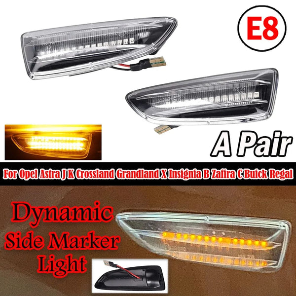 Planet Gates 2PCS Led Dynamic Side Marker Turn Signal Light Sequential Blinker For Opel Astra J Astra J K Zafira C Insignia B Grandland X