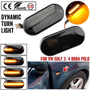 Planet Gates 2PCS Led Dynamic Side Marker Turn Signal Light Sequential Blinker Light For VW Golf 3 4 MK3 MK4 Passat 3BG Polo 6N 9N Bora Vento
