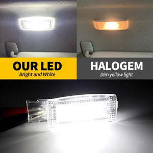 Planet Gates 2PCS LED Interior Sun Visor Vanity Mirror Lamps Reading Light For VW Golf 4 5 6 7 Passat CC B5 B6 B7 Polo Tiguan Scirocco Jetta Toura