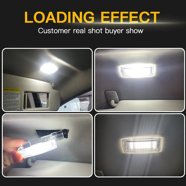 Planet Gates 2PCS LED Interior Sun Visor Vanity Mirror Lamps Reading Light For VW Golf 4 5 6 7 Passat CC B5 B6 B7 Polo Tiguan Scirocco Jetta Toura