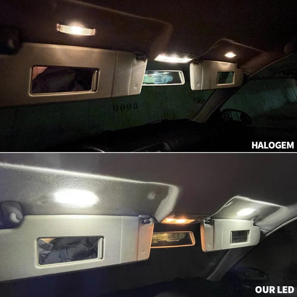 Planet Gates 2PCS LED Interior Sun Visor Vanity Mirror Lamps Reading Light For VW Golf 4 5 6 7 Passat CC B5 B6 B7 Polo Tiguan Scirocco Jetta Toura
