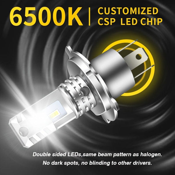Planet Gates 2pcs Led White 2pcs H4 9003 LED Headlight Bulb CSP Fanless With Canbus High & Low Beam For Audi For Honda For Toyota H4 LED Headlamp For Car Motorcycle HS1 White 12v