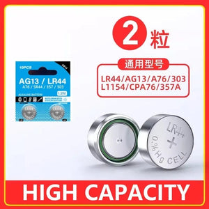 Planet Gates 2PCS LR44 AG13 LR44 A76 357 357A LR1154 SR1154 SR44 1.55V Alkaline Battery For Watch Calculator Car Key Remote Clock Button Coin Cell