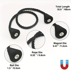 Planet Gates 2pcs Modern Magnetic Curtain Tiebacks - Handmade Weave Holdbacks for Bedroom and Living Room - Easy to Use and Stylish Home Decor