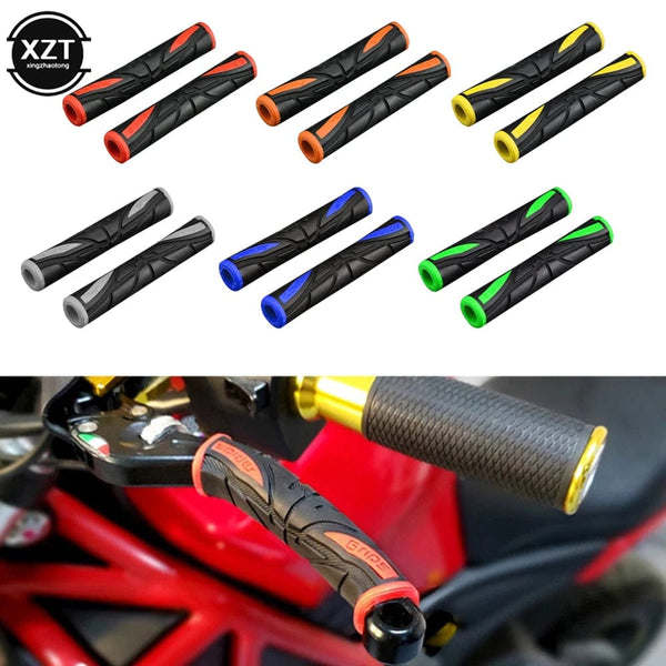 Planet Gates 2pcs Motorcycle Rubber Soft Handle Bar Motorcycle Bike Handlebar Cover Anti-Slip Brake Lever Grips Protector Handlebar Cover