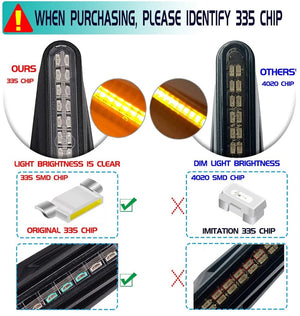 Planet Gates 2PCS Motorcycle Turn Signal Light E11 Mark Built Relay 335SMD Turn Signals Indicator Flashing Light Blinker Universal M10 Bolt