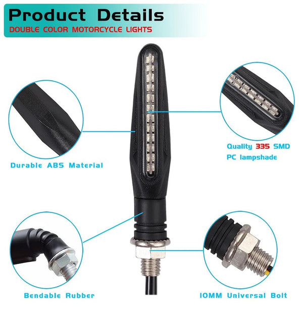 Planet Gates 2PCS Motorcycle Turn Signal Light E11 Mark Built Relay 335SMD Turn Signals Indicator Flashing Light Blinker Universal M10 Bolt