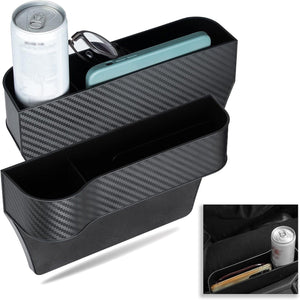 Planet Gates 2pcs Multifunctional Car Seat Organizer, Car Console Side Storage Box With Cup Holders, Car Front Seat Organizer For Holding Phone, Sunglasses