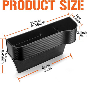 Planet Gates 2pcs Multifunctional Car Seat Organizer, Car Console Side Storage Box With Cup Holders, Car Front Seat Organizer For Holding Phone, Sunglasses