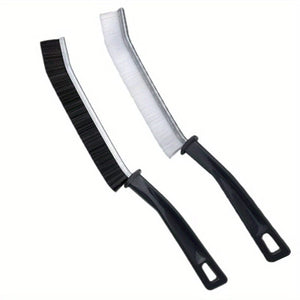 Planet Gates 2pcs Multifunctional Groove Cleaning Brush with Long Handle Hard Bristle Dust Brush for Living Room Window Door Groove Thin Detailing