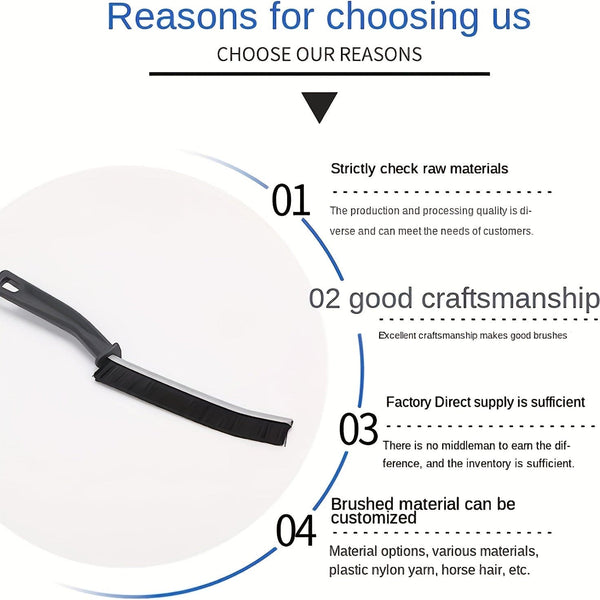 Planet Gates 2pcs Multifunctional Groove Cleaning Brush with Long Handle Hard Bristle Dust Brush for Living Room Window Door Groove Thin Detailing