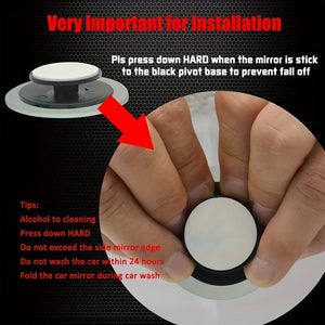 Planet Gates 2pcs New 2pcs Adjustable Car Blind Spot Glass Mirror 360 Degree Side Wide Angle Rearview Mirror Small Rimless Round Mirror Safe Driving