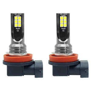 Planet Gates 2Pcs New H8 H16 JP Led H11 9005 HB3 9006 HB4 3030 12SMD Car LED Fog Light Bulbs 6000K White Auto Lamp Day Running Light 12000LM