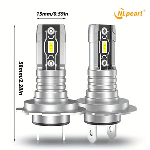 Planet Gates 2pcs NLpearl 2pcs H7 LED Headlight Bulbs 20000LM 60W 6500K White Fog Lamps 5530 Chips LED Fog Light Projector Super High Brightness Car Headlamp Bulbs Waterproof, 1:1 Mini Wireless Without Fan, Plug And Play