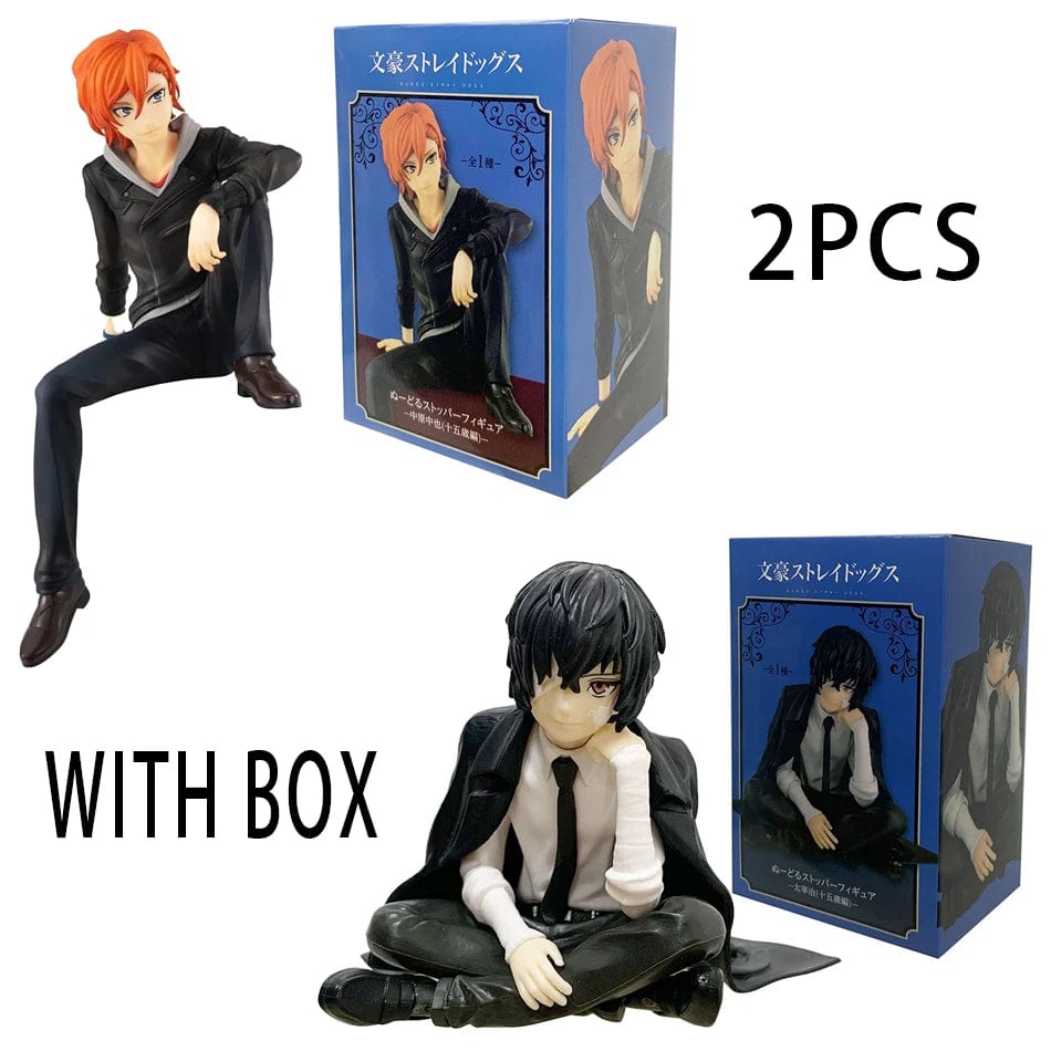 Planet Gates 2pcs No box FuRyu Bungo Stray Dogs 12cm Dazai Osamu Noodles Press Figure Japanese Cartoon Figurines Collection Cute Toys