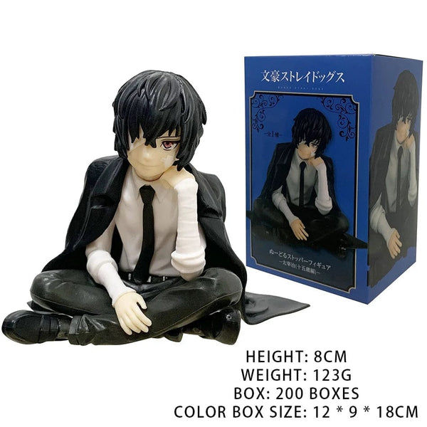 Planet Gates 2pcs No box FuRyu Bungo Stray Dogs 12cm Dazai Osamu Noodles Press Figure Japanese Cartoon Figurines Collection Cute Toys