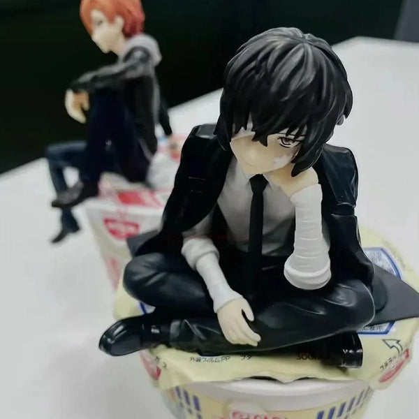 Planet Gates 2pcs No box FuRyu Bungo Stray Dogs 12cm Dazai Osamu Noodles Press Figure Japanese Cartoon Figurines Collection Cute Toys