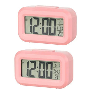 Planet Gates 2pcs pink / CHINA LED Digital Alarm Clock Backlight Snooze Data Time Calendar Desktop Multifunction Electronic Backlight Table Clock